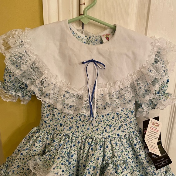 Vintage NWT Lid’l Dolly’s Girl Floral Ruffle Dress with Lace, 3T - Picture 5 of 10